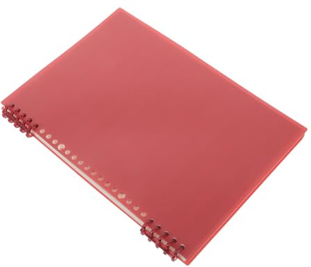 ifundom B5 Notenbuch für Kinder mit Abreißbaren Blättern Rotes Vintage Design Schmales Fünf Linien System und Praktischer Kunststoff Ordner für Musikunterricht