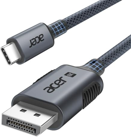 Acer Cavo USB-C a DisplayPort 1.4-2M (8K@60Hz, 4K@240Hz), 32.4Gbps