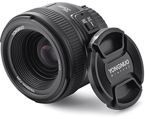 YONGNUO YN35mm F2N Objektiv 1: 2 AF/MF Weitwinkel Fixed/Prime Auto Fokus Objektiv für Nikon DSLR Kameras LF758