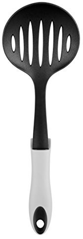 Chef Aid Black Nylon Skimmer with Rest and Grip Handle, Ideal for use with Non-stick Kitchenware