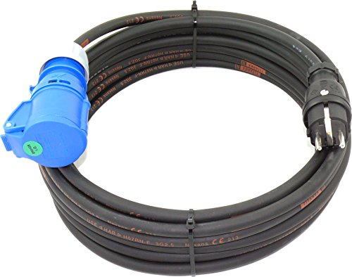 PCE Schuko Vollgummi auf CEE Adapter TITANEX H07RN-F 3G2,5 3x2,5 25m