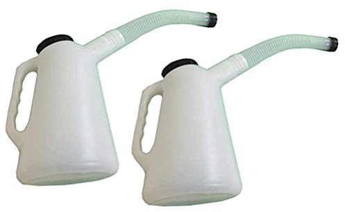 2 pack WheelsNBits® 1000ml Clear Measuring Jug Engine Oil Brake Fluid Fuel Water Container & Spout 1 Litre also suitable for Oil Brake Fluid Anti Freeze Coolant Petrol Diesel 2 stroke