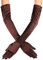 Xuhan 15/ 21 Long Flapper Evening Opera Satin Gloves for Women Elbow Length 1920s - brown - Large