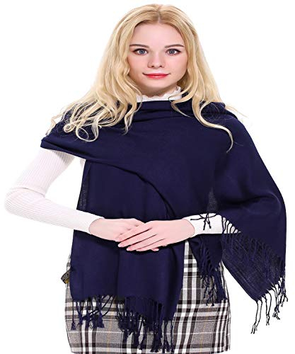 CJ Apparel Marineblau Einfarbiges Design Stola Schal Umschlagtuch Schultertuch Tuch Zweite Wahl Pashmina NEU
