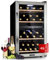 Klarstein Weinkühlschrank, Getränkekühlschrank Schmal, Kühlschrank mit Glastür, Getränkekühlschränke Freistehend, Weinkühlschrank Klein, Weinkühlschränke 2 Zonen, UV-Schutz, 5-18 °C, 45 Flaschen
