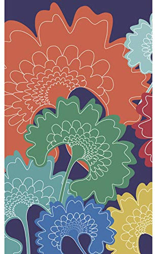 Papier peint intissé géant 250 cm X 150 cm, décoration murale unique, graphisme florale multicolore, panoramique.