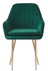 MOF Dining chair Armchair with Armrest & Backrest Upholstered seat with Metal legs T05 (GREEN)