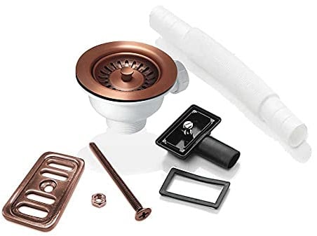 90mm Antique Copper Waste 2X Overflow for Astini RAK Rangemaster Ceramic Sink