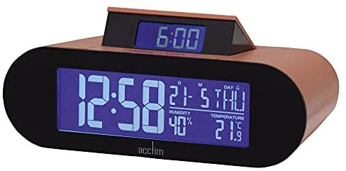 Acctim Kian Digital Alarm Clock Crescendo Alarm Date, Temperature & Humidity Display Pop Up Alarm Soft Coral