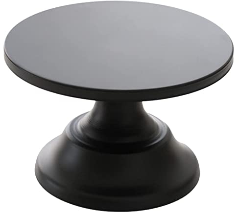 YRHH Plato para Tartas con Pie para Cupcakes, Soporte para Tartas De Metal, Plato para Tartas para Decoración, Plato Giratorio para Tartas, Pasteles-Schwarzes S