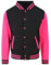 AWDis Just Hoods JH043 Veste unisexe, Noir de jais / rose vif., XL