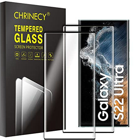 2 Piezas Protector de Pantalla para Samsung S22 Ultra Cristal Vidrio Templado,9H Dureza,Anti-Arañazos,Alta Definición,Cristal Templado Membrana,Transparente