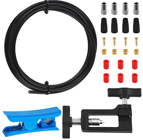 Swpeet 25Pcs 2500mm Bicycle Hydraulic Disc Brake Hose Kit with Insert Tool & Hose Cutter, BH59 Compatible, Black