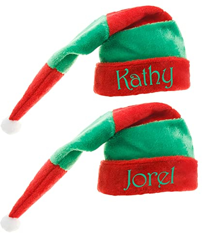 xHxttL Personalisierte Kinder-Weihnachtsmütze mit Namen, benutzerdefinierte Weihnachtsmützen, Weihnachtsmützen, Plüsch-Weihnachtsmützen, Jungen und Mädchen