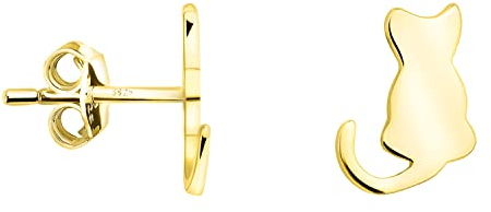 SOFIA MILANI - Damen Ohrringe 925 Silber - vergoldet/golden - Katzen Ohrstecker - E1840