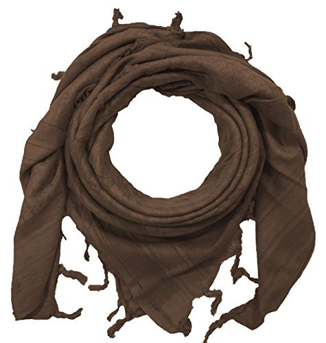 Desert Hawk Tactical BW Shemag Scarf, PLO Schal, Palästinenser Arafat-Tuch, 110x110 cm, 100% Baumwolle (Braun)