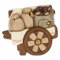 THUN - Carretto con Castagne in Ceramica Decorata a Mano, Linea Presepe Classico, Decorazioni Natale Casa, 8.5x5.5x7.3 cm h