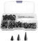 homsyway 100stk Kegel Spike Nieten Cool Punk Rock Stud Schraube Back Stud Metalljacke Spike Stud, für Taschen DIY Leder Handwerk Armbänder Halskette Kleidung Schuhtasche Handwerk(3 Größe, Schwarz)
