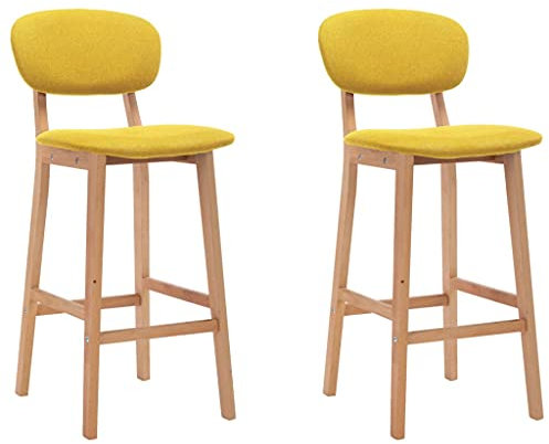 Bussandri Exclusive - Barhocker 2 Stk. Senfgelb Stoff