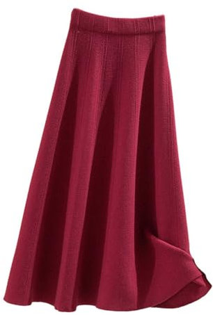 SUIUOI Gonna Lunga Donna Inverno Vita Alta Vintage,Lana Maxi Gonne Vita Elastica Lunga e Linea ad A,Elegante Lunga Gonna A-Line Plissettata Svasata Gonne