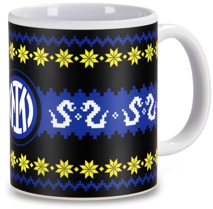 Inter - Tazza Natalizia in ceramica, Prodotto Ufficiale Regalo Perfetto per i Tifosi Nerazzurri