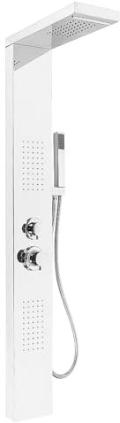 MUL-BOUTIQUE Colonne De Douche Hydromassante,Colonne De Douche Réglable Pour Modifier La Température Et Le Débit d'Eau,Système De Douche Thermostatique Avec Douche Et Cascade. (Argent-2,S2)