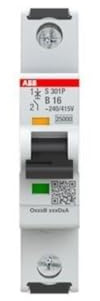 Disjoncteur automatique B-Char., 25 kA, 16 A, 1P ABB S301P-B16