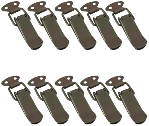 SOTECH 10 Stück Spannverschluss LATCH Gelb verzinkt 78 mm | Kniehebelspanner Hebelverschluss Kistenverschluss für Werkzeugkasten, Truhe, Tische, Schränke