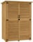 M MCombo Gartenschrank Holz, Gartenhaus Klein Wetterfest, Outdoor Gerätehaus Geräteschuppen, für Außenbereich Balkon Terrasse, 59×127×168 cm, 0901D (Natur)