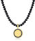 GAVU Collar Piedras Naturales Hombre, Collar Ónix Negro Hombre con Colgante Árbol de la Vida Oro 50cm