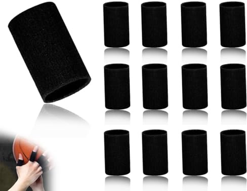 Lhbwhiz 12 st fingerskydd, elastisk fingerskena, fingerbandage, fingerbandage, fingerskydd, fingerskydd, fingerärmar, fingertryckare, fingertryckare, fingerplatta