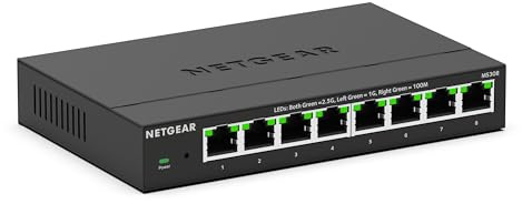 NETGEAR 8-Port 2.5G Multi-Gigabit Ethernet Unmanaged Network Switch (MS308) - with 8 x 2.5Gbps Ports, Desktop or Wall Mount, Metal Case