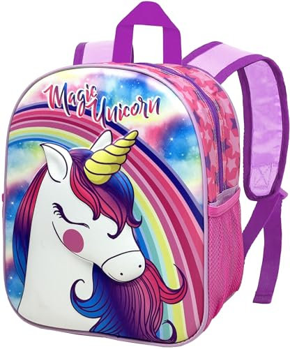 Clondo Einhorn 3D Kindergartenrucksack für Kinder, Freizeitrucksack für Mädchen, Kindergarten, 31 cm, Reisen, Geschenk, Rucksack
