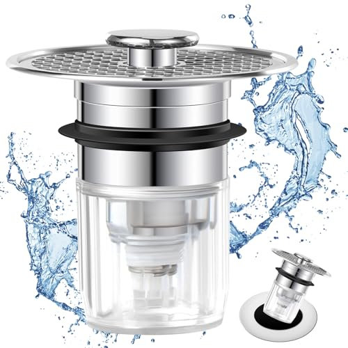 Blendura Tapon Lavabo, 32-42mm Tapón de Lavabo Universal Pop Up, Tapones Lavabo Antiobstrucción Antiolor Tapón Desague Lavabo para bañera, Cocina, Lavabo