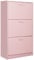 BAKAJI Scarpiera Salvaspazio Slim Portascarpe in Legno Melaminico con 3 Ante a Ribalta e Doppia Profondità Dimensioni 60 x 24 x 120 cm (Rosa)