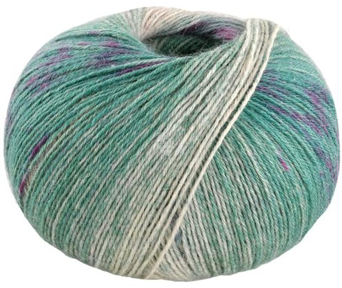 LANA GROSSA Meilenweit 100 Alpaca | Kuschelweiches Alpaka-Sockengarn, im Wollprogramm bis 30°C | Handstrickgarn aus 70% Alpaka & 30% Polyamid | 100g Wolle zum Stricken & Häkeln | 420m Garn FB2206