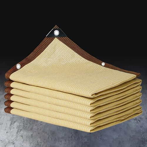 Filet Ombrage Pergola Sable Ombrage Terrasse Toile d'ombrage Ajourée Blanche Rideau pour Pergola Tente D'ombrage Tissu,Beige-3.0x3.0m