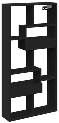 vidaXL Wandschrank, Hängeschrank mit Stauraum, Wandregal für Wohnzimmer, Hängeregal Hängevitrine Wandvitrine, Modern, Schwarz Holzwerkstoff