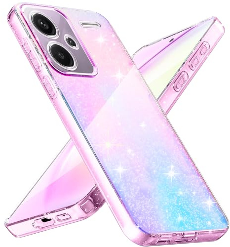 Eherui Glitzer Hülle für Xiaomi Redmi Note 13 Pro Plus 5G, Transparent Handyhülle Bling Weiche TPU Silikon Stoßfest Kratzfest Schutzhülle für Mädchen für Redmi Note 13 Pro Plus 5G, Durchsichtig