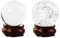 2 bolas de cristal con base de madera, bola de cristal transparente, bola de cristal transparente de 40 mm, bola de cristal transparente para feng shui, fotografía, meditación, boda, casa, oficina,