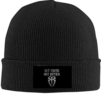 JIAZHANLI Roman Reigns Unisex Hip Hop Winter Strickmütze Strickmütze Wollmütze Cap Beanie Cap Schwarz, Schwarz , Einheitsgröße