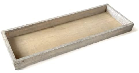 INNA-GLAS Dekotablett aus HolzMARTAL, Natur leicht gekalkt, 60x20x4cm | Deko Holztablett