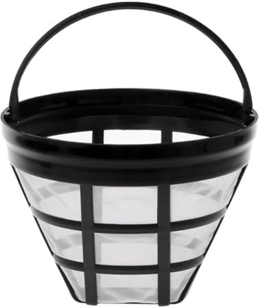 Filtro Permanente Reutilizable con Colador y Cesta de Malla para Máquina de Café, Cónico 11,5 x 10 cm, 8-12 Tazas