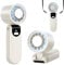 PKBD Ventilador Portatil, Mini Ventilador de Mano 5 Velocidades, Turbo Enfriamiento, 45db Ultra-Silencioso, LED, Ventilador USB Recargable para Hogar/Oficina/Exterior, Blanco