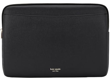 kate spade new york Saffiano Laptop Sleeve 14 Inch - Black - Compatible with All MacBook M Series Devices up to 14 Inch