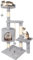 Rascador para Gatos,Árbol Rascador para Gatos de 112 cm y múltiples Niveles Estable con 4 Postes de sisal,3 Plataformas,1 Cama,Torre Gatos para Jueguen y Descansen-Gris