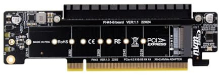 Yominerr PCIe X16 to X8+X4+X4 Splitter Card PCIE X16 to M.2 NVME Adapter Support 2280/2260/2242/2230 SSD