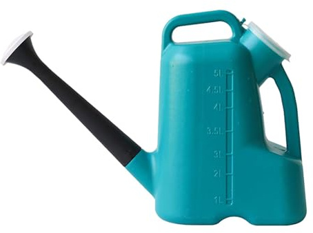 5L Gartengießkanne Im Freien, Ergonomische 5-Liter-Gießkanne mit Doppelgriffen, Langer Auslauf mit Deckel, Duschauslauf Gießkanne, Blumengießkanne Gallonengießkanne von Blumen Pflanzen Bäumen
