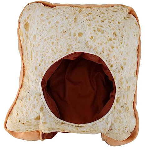 FRCOLOR Plüsch Toast Hut Lustiges Kostüm Accessoire für Fotoautomaten Weiche Brot Cosplay Mütze für Partys und Festivals für Auftritte und Überraschungen