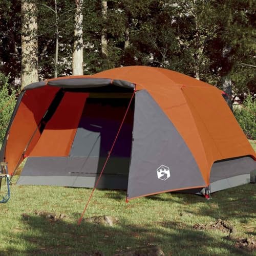 INLIFE Familienzelt mit Vorzelt 6 Personen Grau und Orange Wasserdicht,Sportartikel,Outdoor-Aktivitäten,Camping & Wandern,Zelte,Orange,9.55 KG,94420